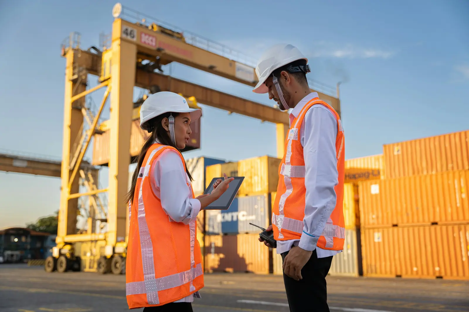Acumen logistics team at a container terminal